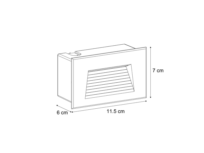 Lot de 6 appliques murales encastrables modernes noires 11,5 cm led incluse ip65 - trem  - Conforama C