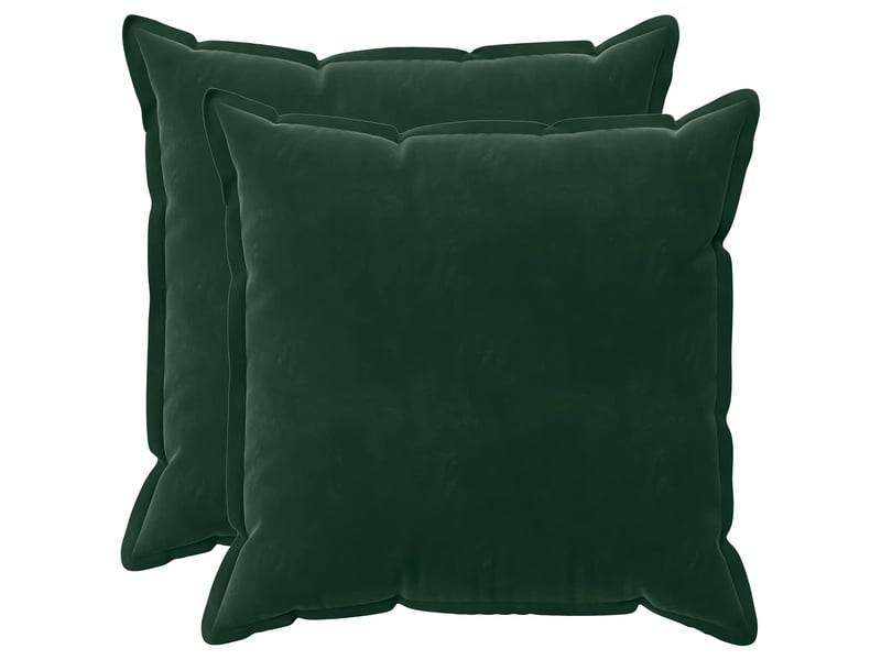  Lot de 2 coussins avec oreiller, coussins décoratifs houten vert foncé fløjl cf51119  - Conforama A