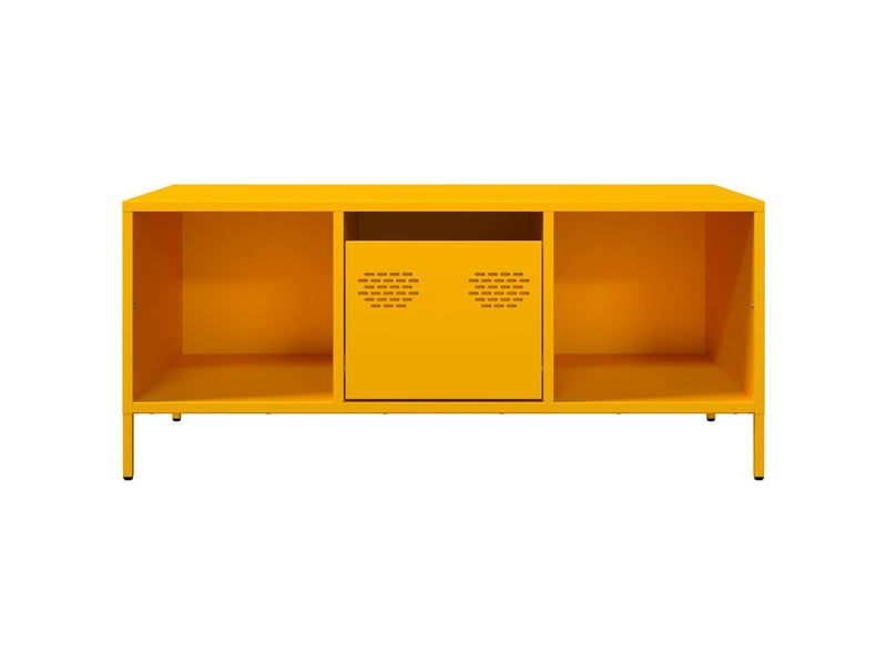  Table basse - table de salon - table à thé jaune moutarde 101,5x50x43,5cm acier laminé à froid  - Conforama D