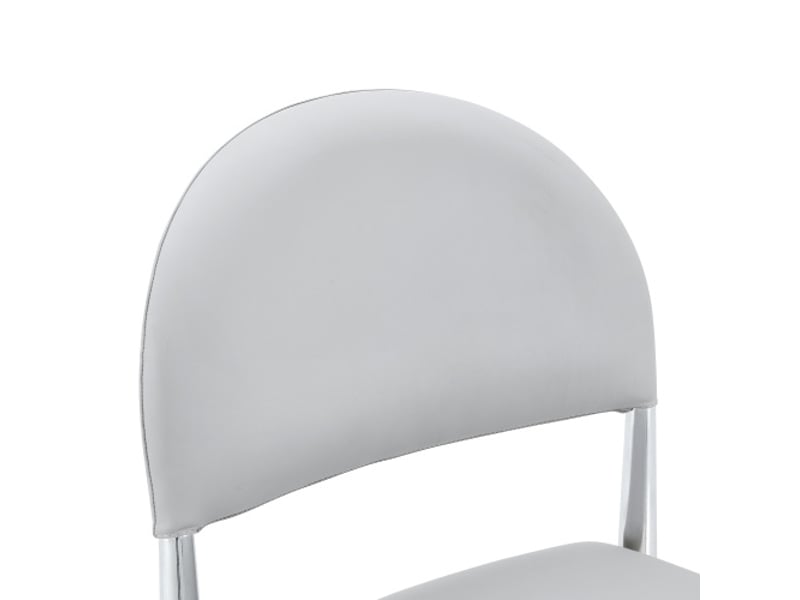  2 chaises de salle à manger modernes - dossier arrondi - assise pu - pieds métal - hauteur 80 cm - sans table  - Conforama E