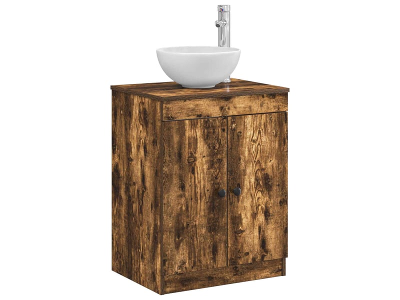  Armoire de salle de bain, meuble de rangement chêne fumé 54x41x70 cm shl3674  - Conforama C
