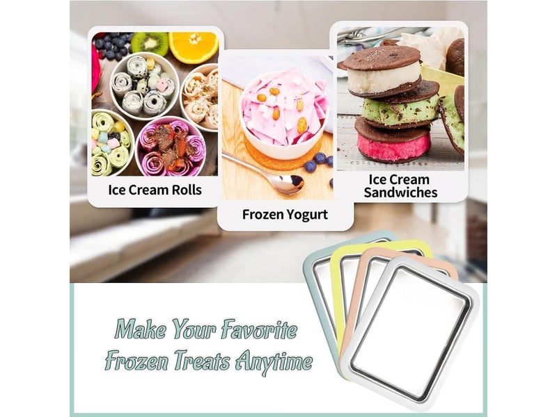  (rose, 1) sorbetière instantanée, plaque à glace roulée, kit de sorbetière diy avec 2 spatules, plaque à glace roulée pour la préparation de glaces GTR00686 - Conforama C