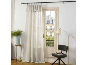 Rideau ajustable 140 x 270 cm + 8 anneaux pinces effet lin evasion nuage