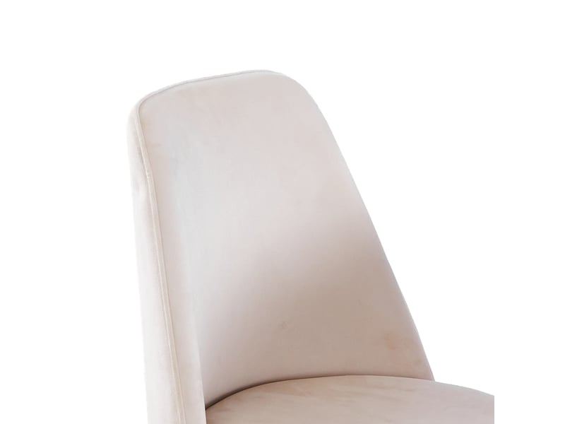  Lot de 2 chaises de salle à manger,53x47x82 cm,velours,blanc crème  - Conforama D