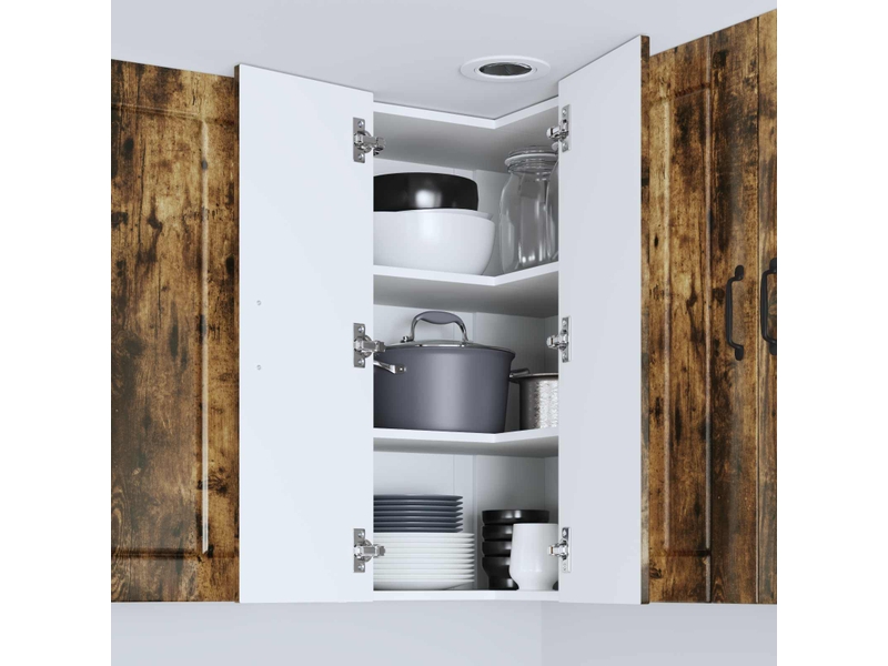 Meuble mural de cuisine, armoire d'angle cuisine lucca chêne fumé 57x57x80cm - Conforama D