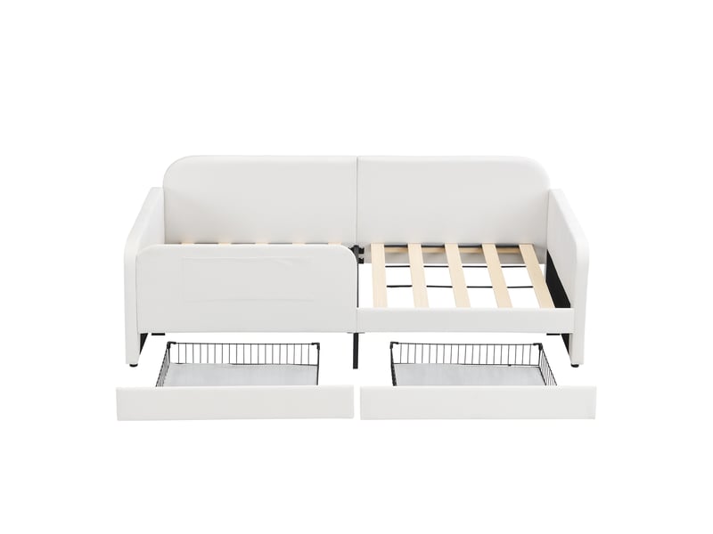  Lit enfant sécurité 90 x 200 cm avec rangement et sommier inclus  - Conforama D