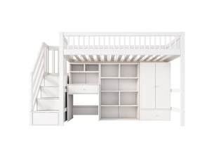 Lit coffre 90x200 cm BIQZUYA   coloris blanc