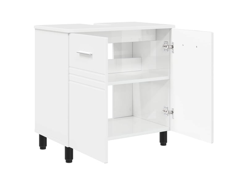 Unité de vanité de salle de bain, meuble de rangement blanc brillant 60x35x60 cm shl3899 - Conforama D