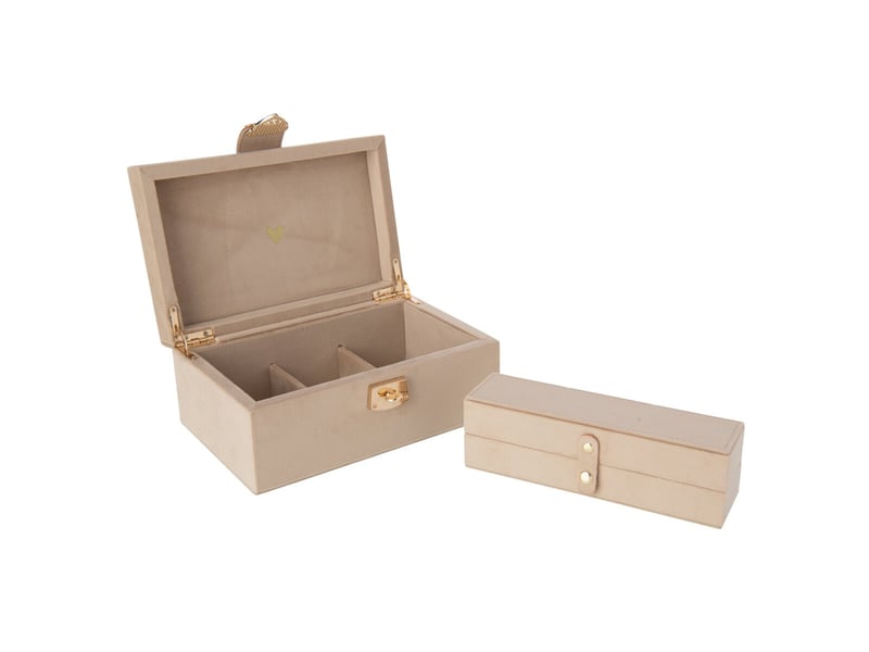  Boîte à bijoux à compartiments oto 21cm beige  - Conforama C