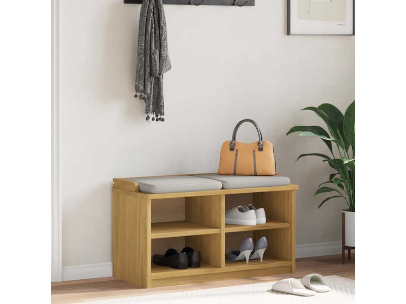  Banc de couloir, banc de rangement sandnes 87x40x50 cm bois de pin massif shl6623  - Conforama B