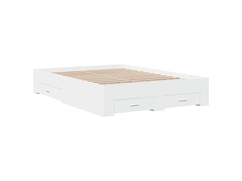 Lit double- lit adulte - cadre de lit avec tiroirs sans matelas blanc 135x190 cm - Conforama B