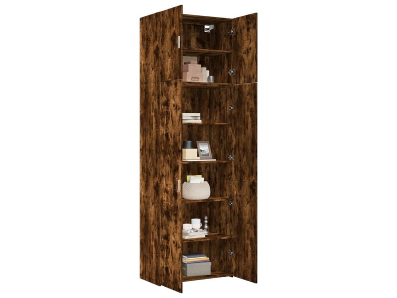 Buffet haut - bahut - meuble de rangement chêne fumé 80x42,5x249 cm bois d'ingénierie - Conforama C