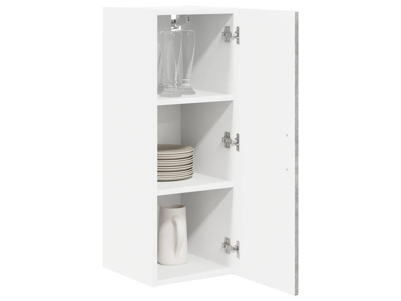 Meuble mural de cuisine | armoire de cuisine 2 pcs gris béton bois d'ingénierie shl4212 - Conforama C