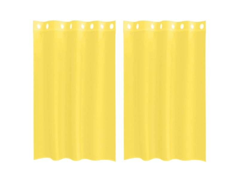 Lot de 2 rideaux en voile, voilages avec œillets jaune cf44370 - Conforama A