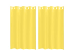 Lot de 2 rideaux en voile, voilages avec œillets jaune cf44370