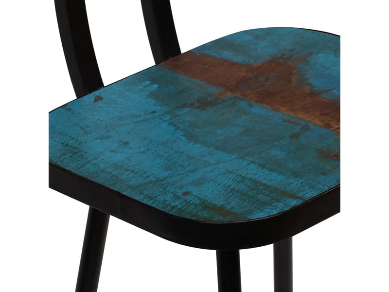  Lot de 4 tabouret de bar, chaise de bar bois massif de récupération shl65218  - Conforama E