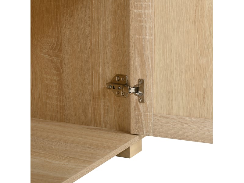  Armoire avec miroir et portant ouvert 115.5x38.5x194.5 cm 2 portes mdf couleur chêne  - Conforama C