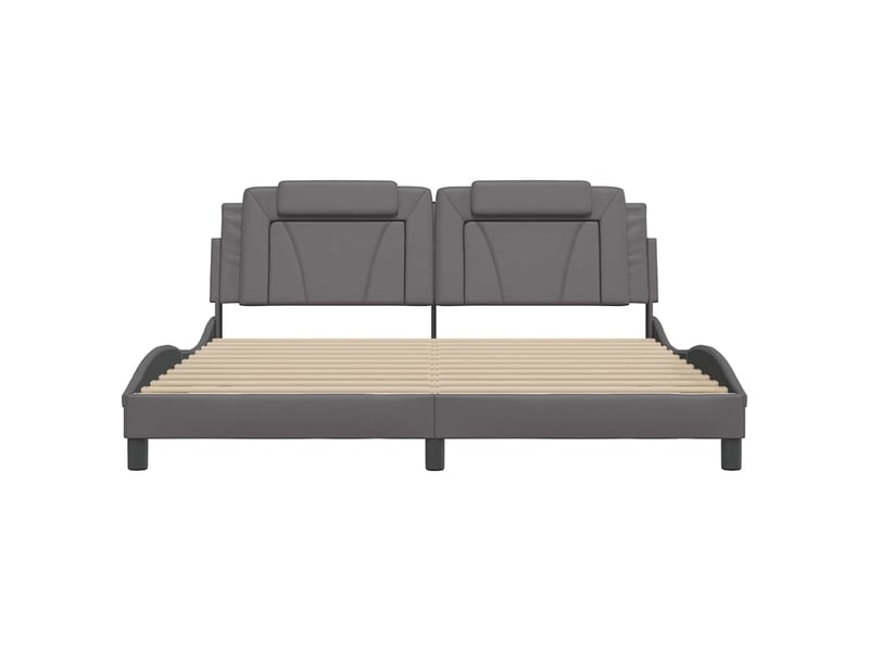  Lit double- lit adulte -  cadre de lit viana sans matelas gris 180x200 cm similicuir  - Conforama C