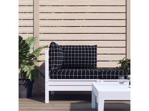 Lot de 3 coussins de palette, coussins de canapé motif à carreaux noir tissu oxford cf59680