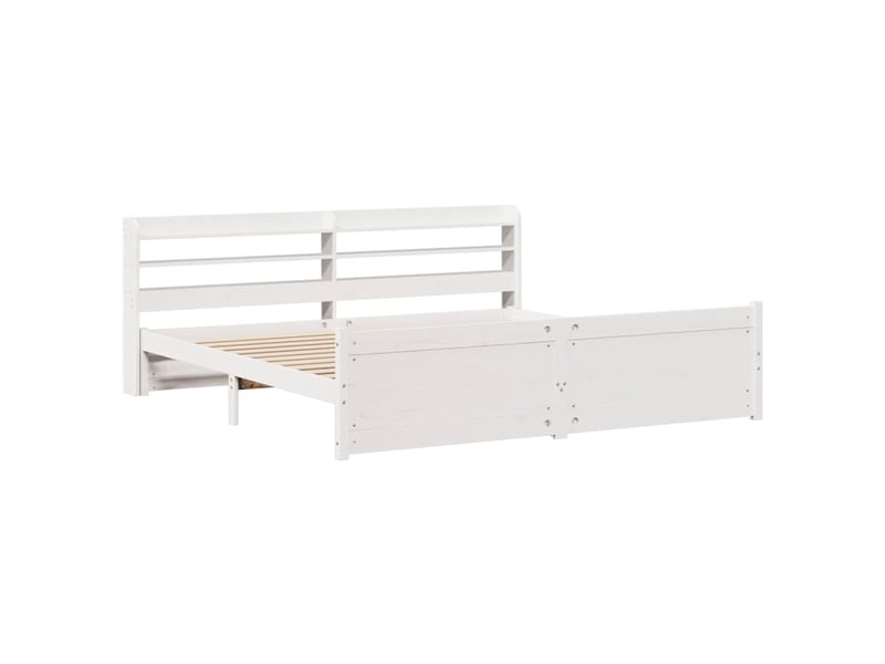  Lit double- lit adulte -  cadre de lit avec tête de lit sans matelas blanc 180x200 cm  - Conforama B
