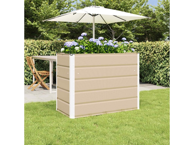  Jardinière - bac à fleurs ivoire 100 x 50 x 75 cm acier galvanisé  - Conforama B