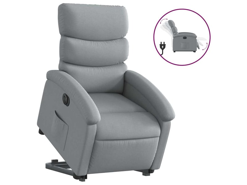  Fauteuil inclinable électrique, fauteuil relax salon gris clair tissu shl56678  - Conforama A