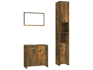 Ensemble de meubles de salle de bain 3 pcs chêne fumé cf63680