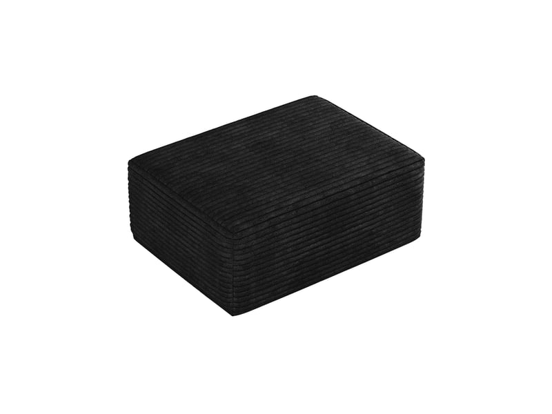  Repose-pied ottoman avec assise confortable, sans montage, en velours côtelé noir 70 × 95 × 40 cm  - Conforama A