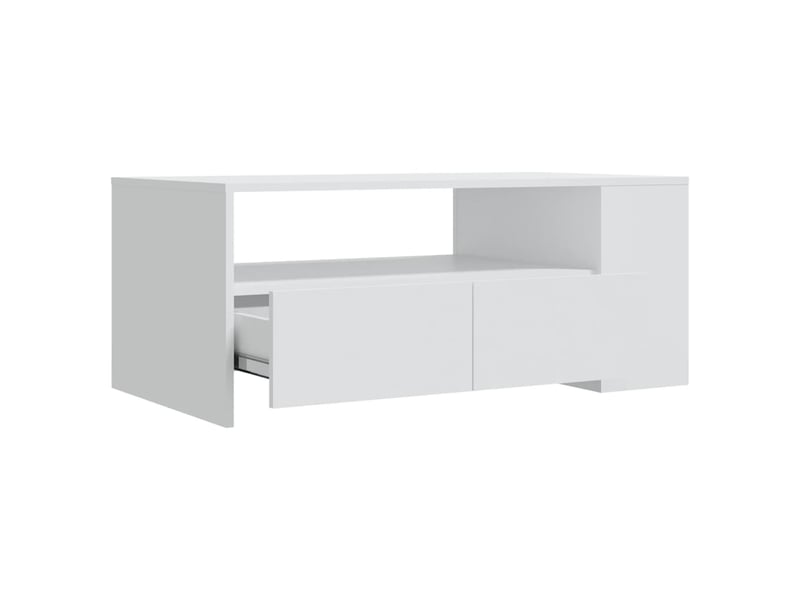  Table basse rectangulaire | table de salon blanc 102x55x42 cm bois d'ingénierie shl7974  - Conforama D