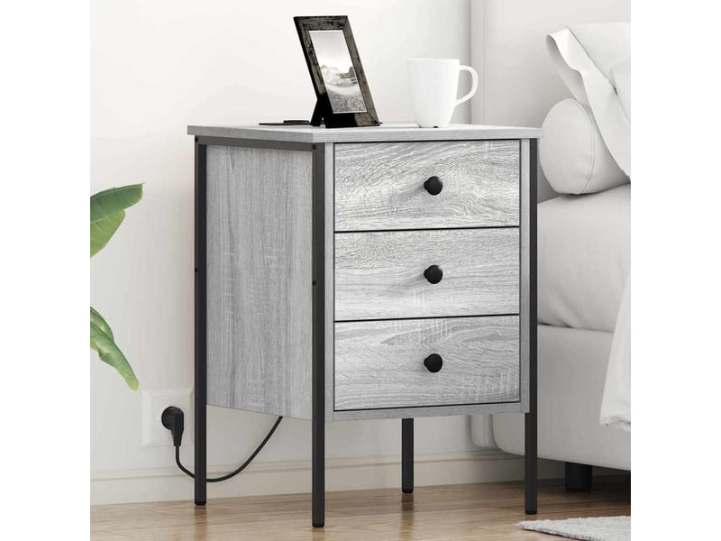  Table de chevet avec tiroir 2 pièces gris sonoma 42 x 41 x 61 cm  - Conforama B