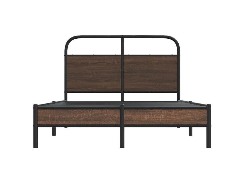  Lit double- lit adulte -  cadre de lit sans matelas 120x190 cm chêne marron  - Conforama D