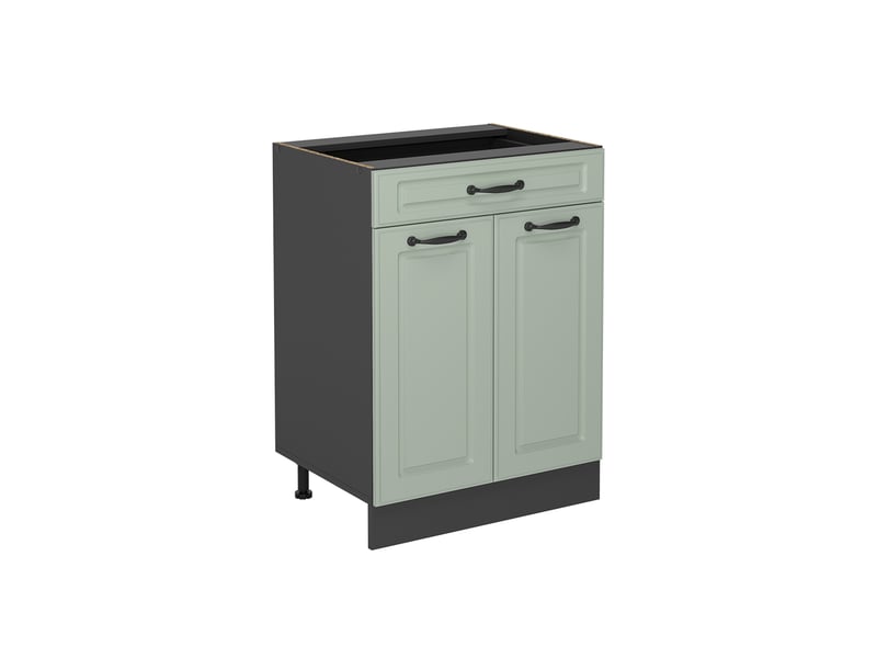 Vicco meuble cuisine, mint campagneanthracite, 60cm avec tiroir sans plan de travail - Conforama A
