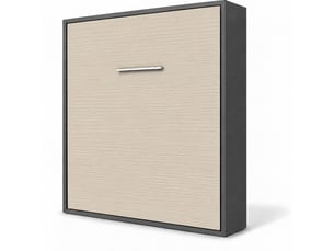 Lit escamotable vertical kola – seulement 34,5cm de profondeur, le confort d’un vrai lit-140x190-cadre anthracite-façade vison