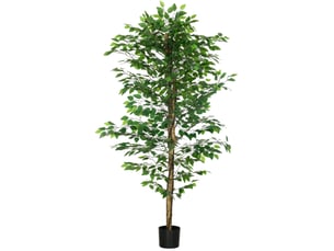 Plante artificielle ficus au design réaliste avec pot inclus pour intérieur et extérieur en métal vert 180 cm