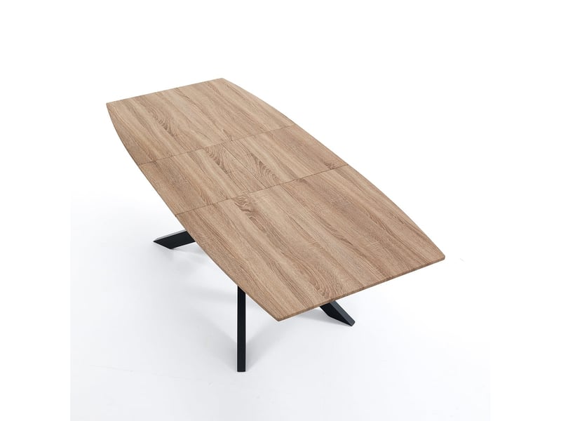 Table extensible en chêne avec pieds en métal 90x160210cm queens - chêne  - Conforama E