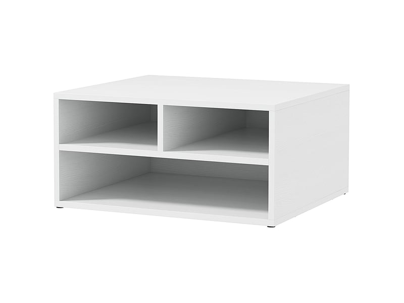  Support pour imprimante de bureau avec 3 étagères ouvertes, 2 niveaux, 47 x 40 x 22,5 cm, blanc  - Conforama B
