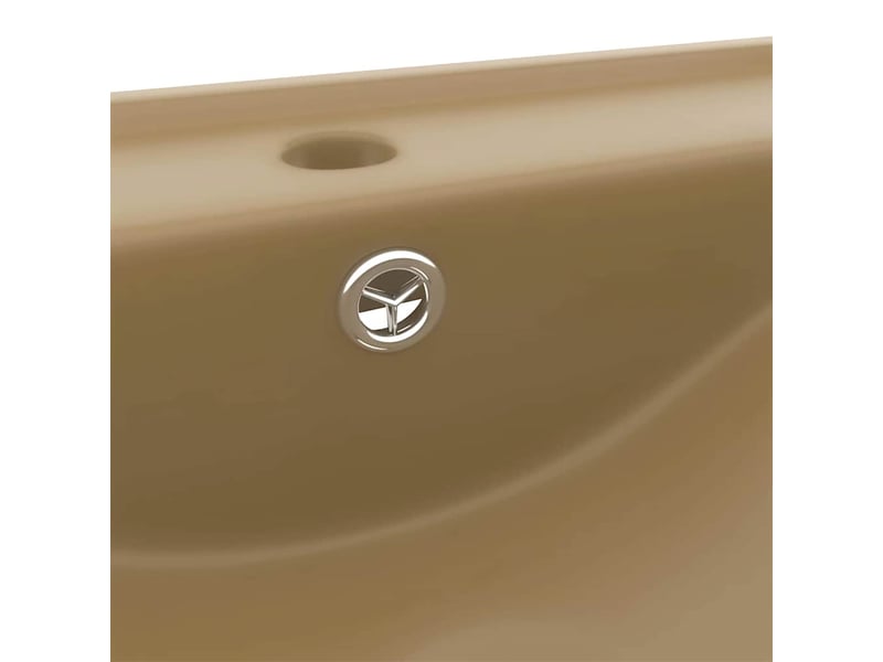  Lavabo de bain, vasque à poser avec trou de robinet crème mat 60x46 cm céramique cf65631  - Conforama E
