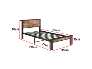 Lit simple 90x200 cm coloris marron