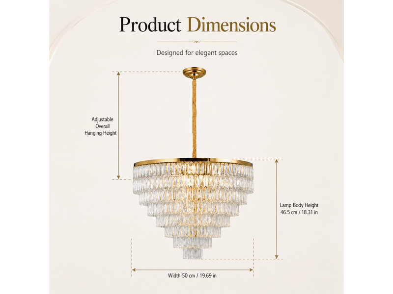  Lustre allongé en cristal à pampilles d – éclairage 3 couleurs ASLED-813 - Conforama C