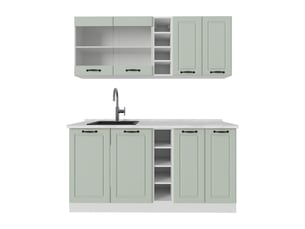 Vicco cuisine, mint campagneblanc, 160cm plan de travail marbre
