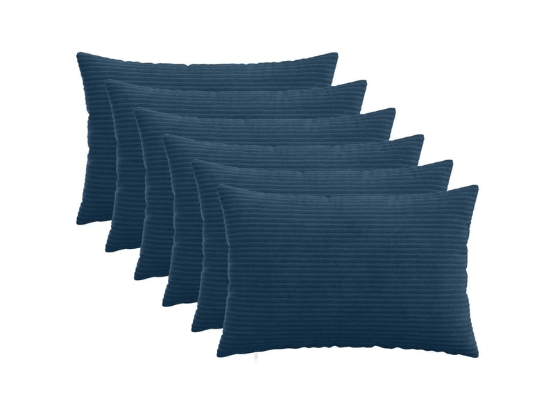  Lot de 6 housses de coussin heerlen bleu marine 50 x 80 cm cf49914  - Conforama B