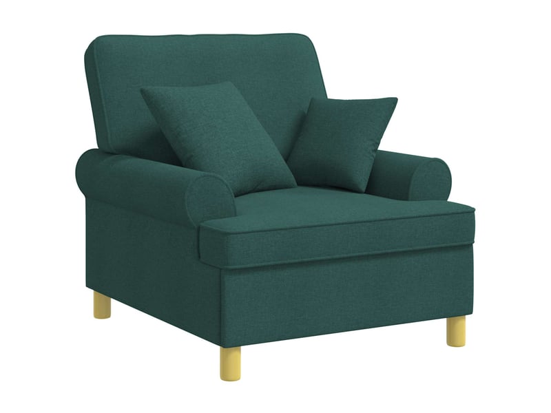 Vidaxl fauteuil xl avec coussins vert foncé tissu - Conforama D
