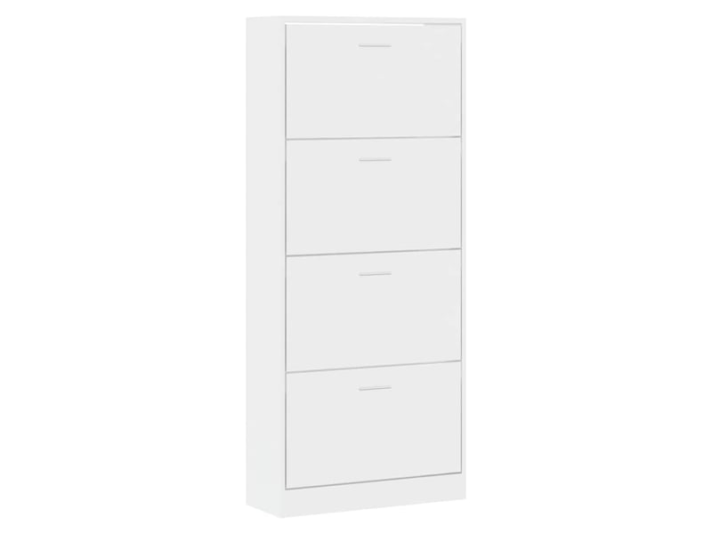  Meuble à chaussure | armoire à chaussure blanc brillant 63x24x147 cm bois ingénierie  - Conforama C