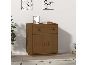 Buffet - bahut - meuble de rangement marron miel 65,5x40x75 cm bois massif de pin