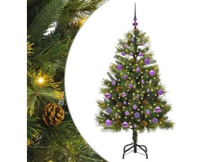 Sapin de noël artificiel, arbre de noël avec branches pliables et cônes 150 cm shl3770