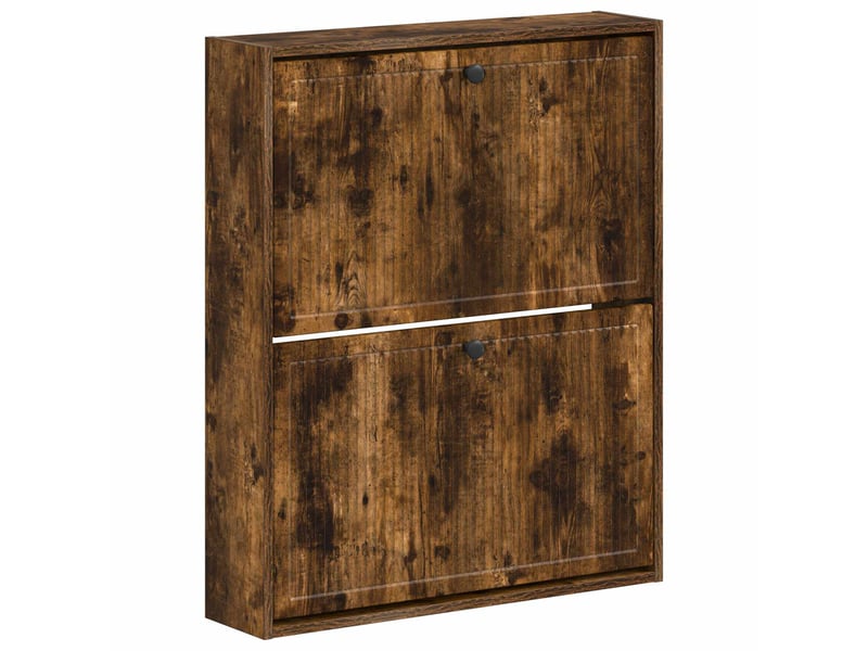  Meuble à chaussures mural, armoire à chaussures ede 71x17x86 cm chêne fumé  - Conforama A