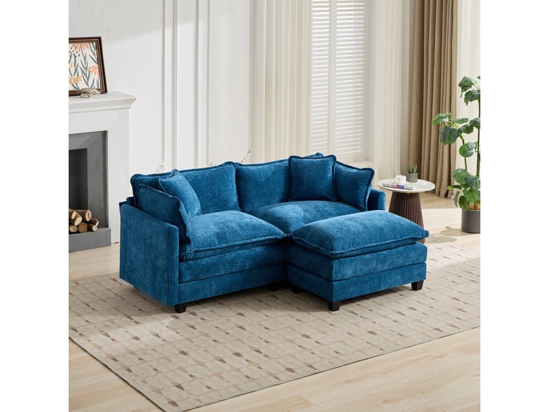 Cloud sofa ottoman uniquement, canapé sectionnel moderne, pour salon, chambre à coucher et appartement, coussin de siège rembourré double couche DE501DBL - Conforama E