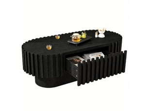 Table basse ovale coloris noir <strong></strong> <strong></strong> - 50 cmx100 cm