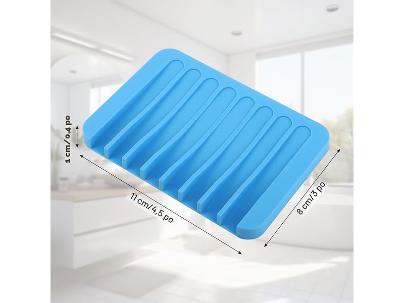  4pcs porte savon,support savon， silicone avec drain de vidage，porte savon douche，plateau à savon,pour salle de bain cuisine compteur，voyage  - Conforama E