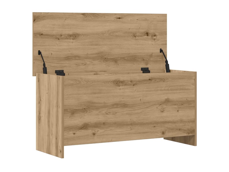 Coffre de rangement, boîte de rangement de rangement chêne artisanal 100x40x50 cm - Conforama E